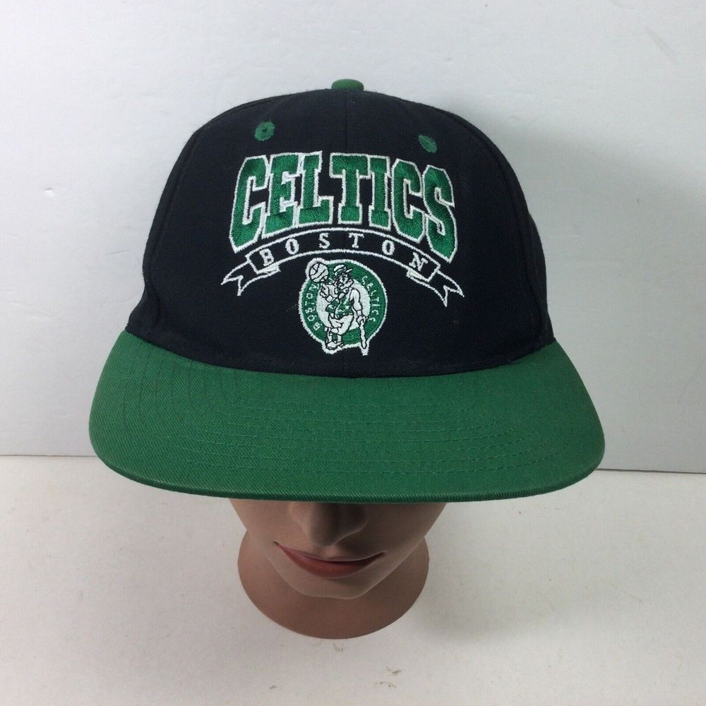 NBA‎ Boston Celtics Hat Black Green Basketball Logo SnapBack Baseball Cap
